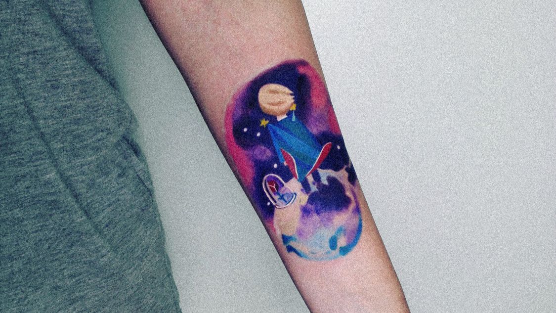 Galaxy color piece by Flora Tattoo Studio