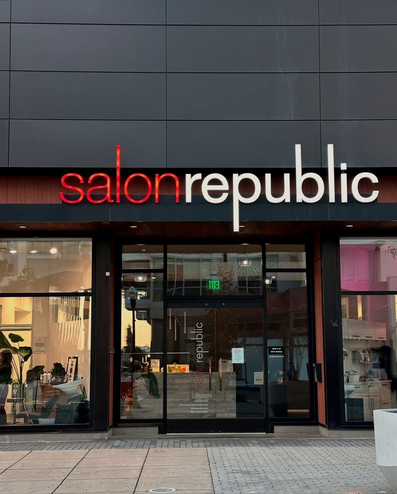 Salon Republic entrance, home of Flora Tattoo Studio